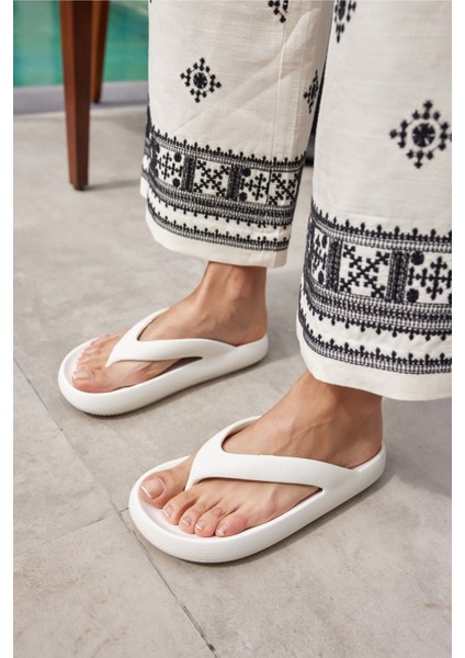 Lambo Unısex Taba Platform Eva Plaj-Gunluk Parmak Arası Terlık