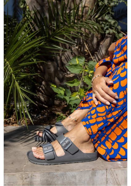 Cedric Unisex Siyah Cıf Tokali Gunluk-Plaj Eva Terlık