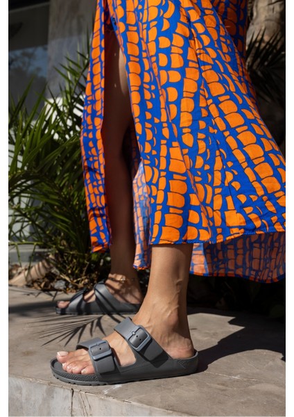 Cedric Unisex Siyah Cıf Tokali Gunluk-Plaj Eva Terlık modelleri