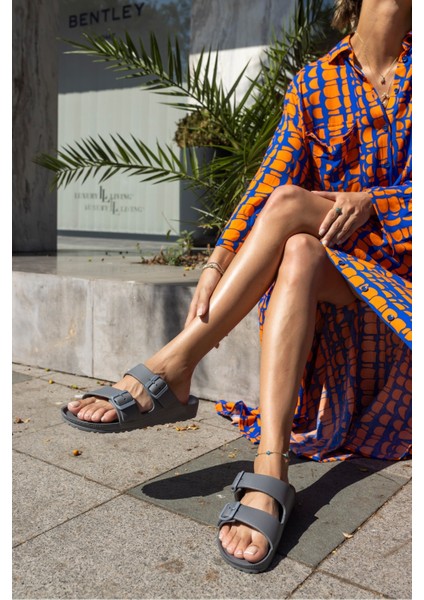 Cedric Unisex Siyah Cıf Tokali Gunluk-Plaj Eva Terlık