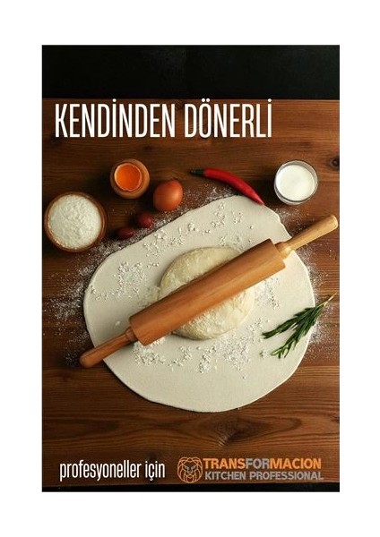 Bfs Dönerli Ahşap Merdane Hamur Açma Merdanesi - Mutfak Merdanesi