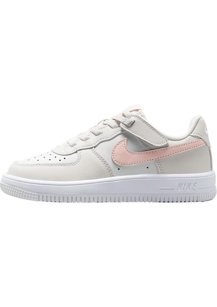 Air Force 1 Af1 Ps Leather Unisex Sneaker Hakiki Deri Lastik Bağcıklı Cırtlı Çocuk Günlük Spor Ayakkabı Krem
