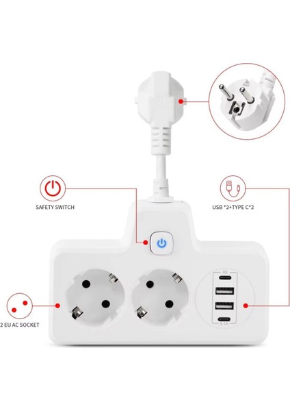 Sonx Çok Fonksiyonlu Akım Korumalı Priz ve USB Şarj Istasyonu - Ayarlanabilir Gece Lambalı fiyatları