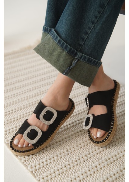 Modaserdem Tyna Süet Siyah Taşlı Kadın Terlik indirimleri