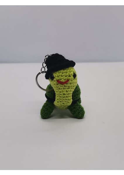 Amigurumi Tospik Kaplumbağa Anahtarlık & Çanta Süsü El Yapımı Organik