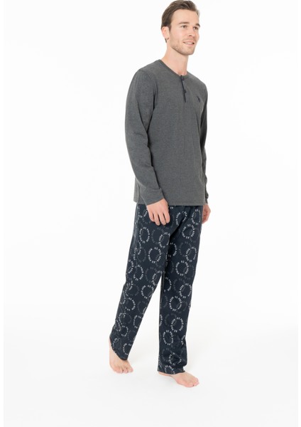 Erkek Antrasit Melanj Pijama Takım
