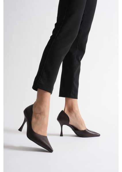 Modaserdem Angela Kadın Acı Kahve Cilt Topuklu Ayakkabı fiyatları