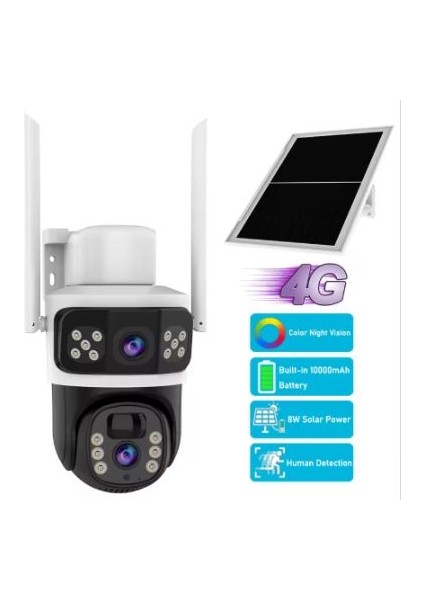 Solar 4g E-Sim Ptz 4mp(2+2mp) Yapay Zeka Aov Destekli Güvenlik Kamerası modelleri