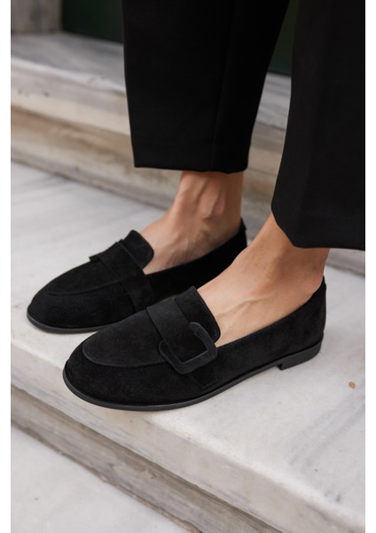 Tiny Kadın Kahve Gercek Suet Loafer Ayakkabi