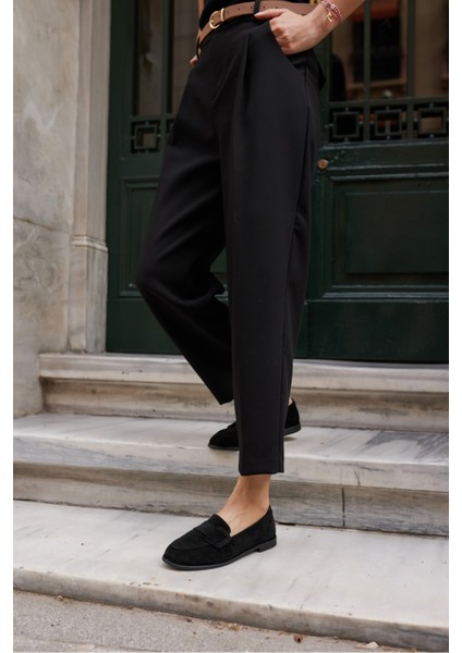 Tiny Kadın Kahve Gercek Suet Loafer Ayakkabi