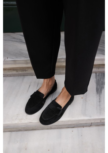 Tiny Kadın Kahve Gercek Suet Loafer Ayakkabi