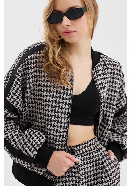 Kadın Bomber Ceket Kazayağı Desenlifull Fermuar Kapamalı Takım indirimleri
