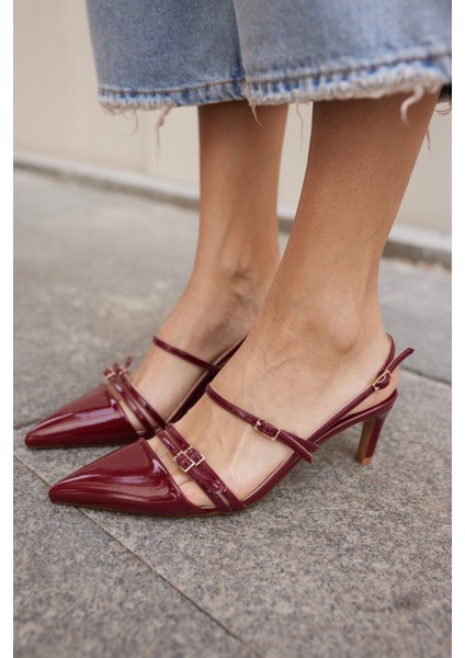 Aspas Kadın Bordo Rugan Topuklu Ayakkabi indirimleri