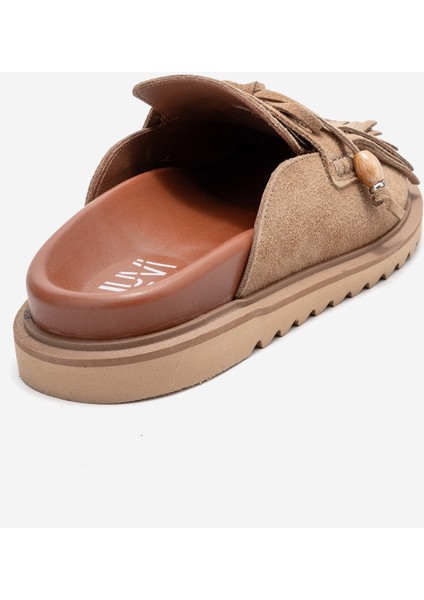 Carol Toprak Süet Püsküllü Hakiki Deri Kadın Burnu Kapalı Terlik indirimleri