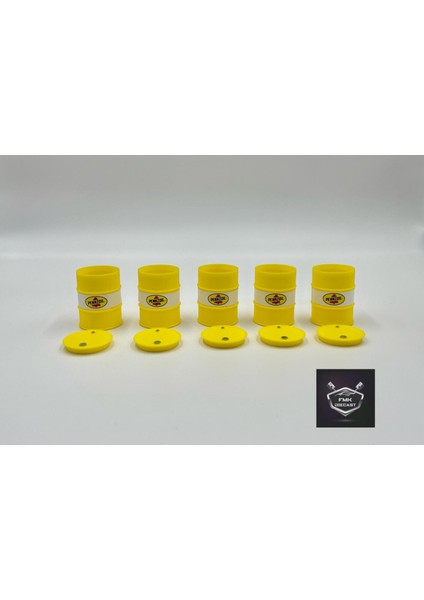 1:18 Ölçek Sarı Yağ Varili 5’li Set – Diorama Model Araba Aksesuarı – Garaj ve Servis Dekoru modelleri