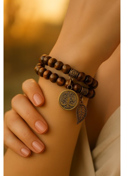 Doğal Kaplan Gözü Taşı Bileklik El Yapımı Enerji Dengeleyici Hayat Ağacı ve Yaprak Charm Denge ve Enerji fırsatları