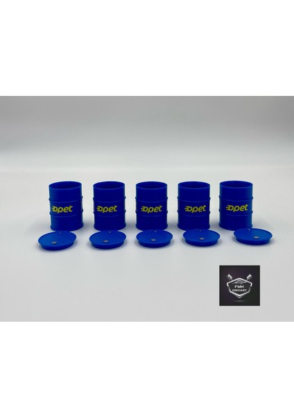 1:18 Ölçek Mavi Yağ Varili 5’li Set – Diorama Model Araba Aksesuarı – Garaj ve Servis Dekoru modelleri