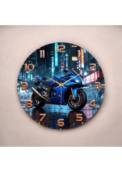 Motor Renkli Baskı Desenli Sayılı Hediyelik Ahşap Sessiz Tablo Duvar Saati fiyatları