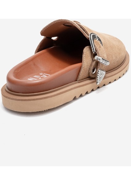 Vesta Toprak Süet Tokalı Hakiki Deri Kadın Burnu Kapalı Terlik indirimleri