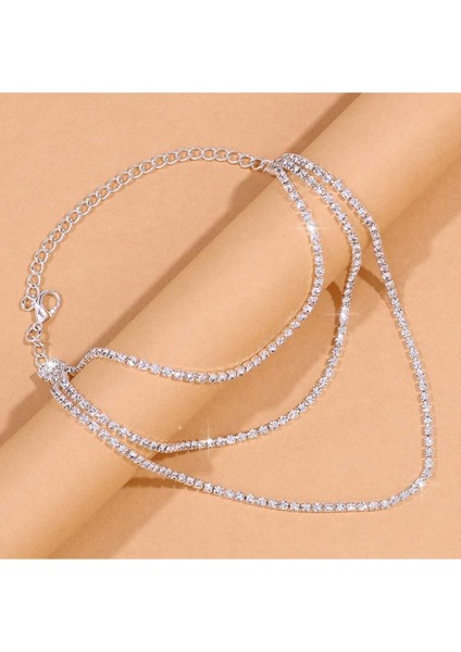 3 Katmanlar Taşlı Kadın Halhal fiyatları