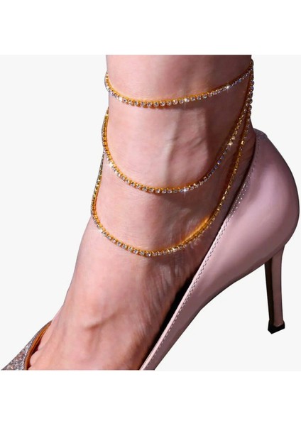 3 Katmanlar Taşlı Kadın Halhal