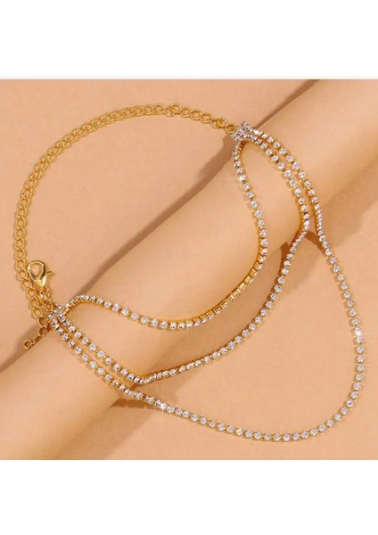 3 Katmanlar Taşlı Kadın Halhal fiyatları