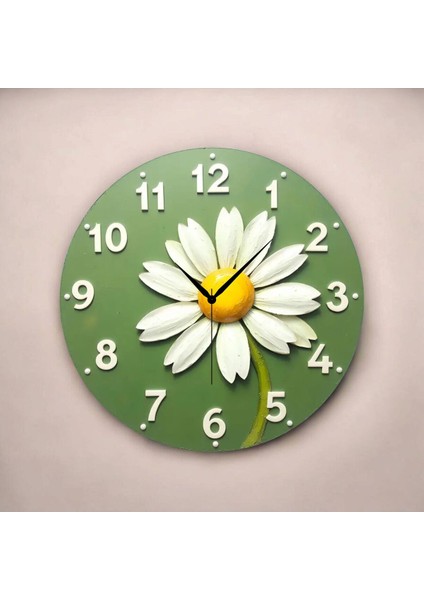 Çiçek Renkli Baskı Desenli Sayılı Hediyelik Ahşap Sessiz Tablo Duvar Saati fiyatları