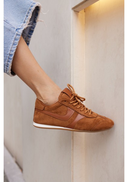 Anna Kadın Taba Suet Bagcıklı Sneaker