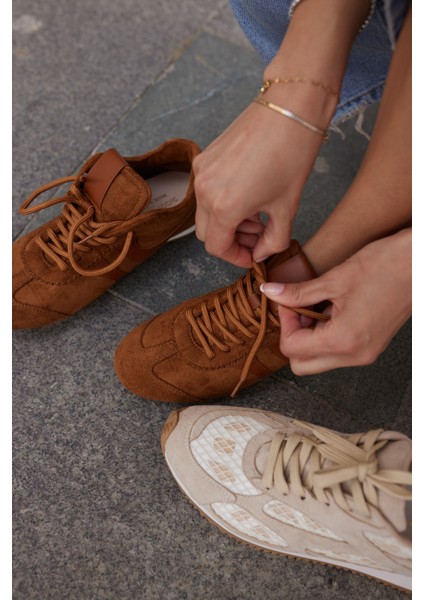 Anna Kadın Taba Suet Bagcıklı Sneaker