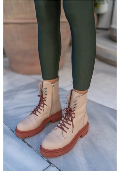 Nicolo Kadın Nude Gercek Deri Kiremit Taban modelleri