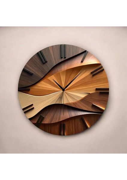 Ahşap Renkli Baskı Desenli Sayılı Hediyelik Ahşap Sessiz Tablo Duvar Saati fiyatları