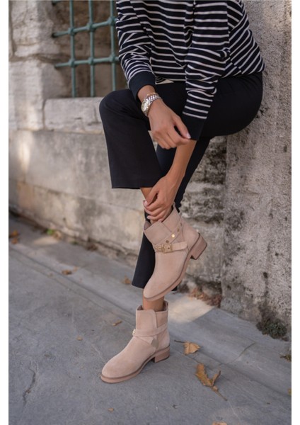 Sesko Kadın Nude Gercek Suet Bootıe fiyatları