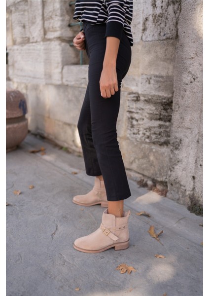 Sesko Kadın Nude Gercek Suet Bootıe modelleri
