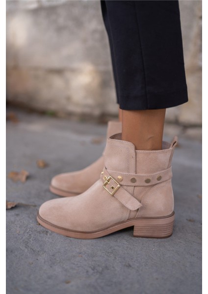 Sesko Kadın Nude Gercek Suet Bootıe indirimleri