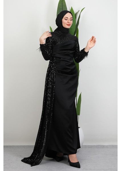 Helin Saten Abiye Siyah fiyatları