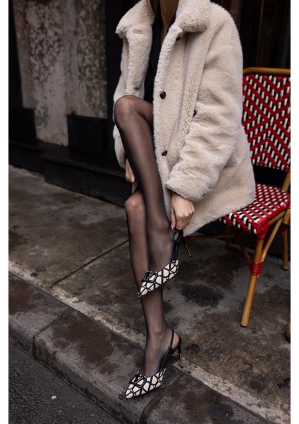 Cooma Kadın Bej Keten Topuklu Ayakkabi indirimleri