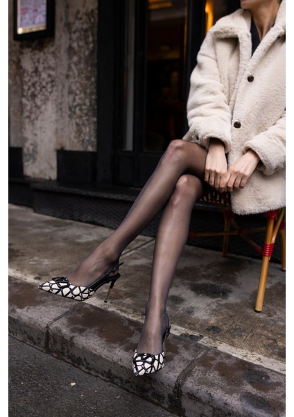 Cooma Kadın Bej Keten Topuklu Ayakkabi