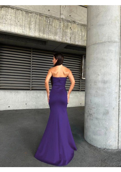 Scuba Straplez Uzun Elbise Mor 583301 fırsatları