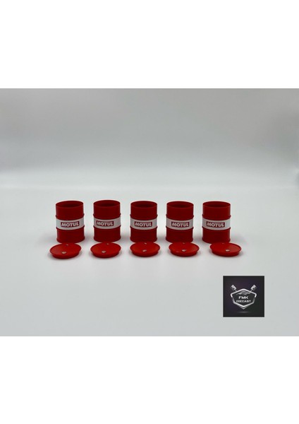 1:18 Ölçek Kırmızı Yağ Varili 5’li Set – Diorama Model Araba Aksesuarı – Garaj ve Servis Dekoru modelleri