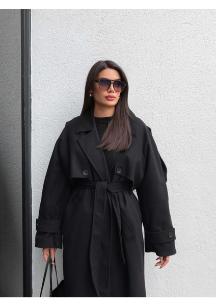 Apolet Detay Kuşaklı Uzun Kaban fiyatları