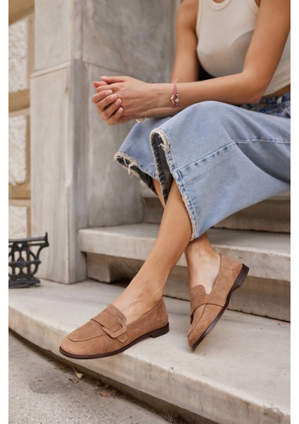 Tiny Kadın Kahve Gercek Suet Loafer Ayakkabi modelleri