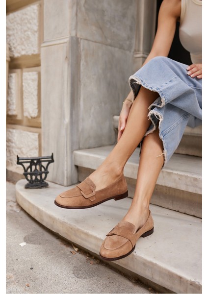 Tiny Kadın Kahve Gercek Suet Loafer Ayakkabi fırsatları