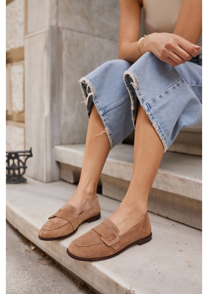 Tiny Kadın Kahve Gercek Suet Loafer Ayakkabi indirimleri