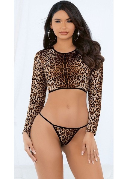 Leopar Desenli Külotlu Takım 8370