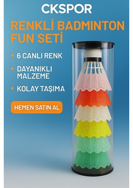 Badminton Topu 6’lı Yeni Renkli – Renkli Tüy Top Seti fiyatları