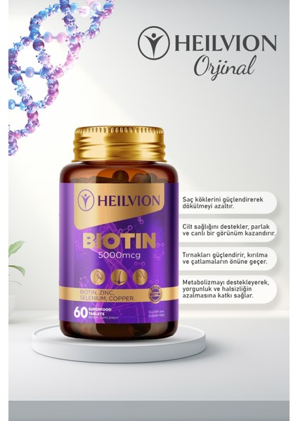 Biotin 5.000 Mcg - Biotin, Çinko, Selenyum, Bakır Içeren Saç ve Tırnak Vitamini fiyatları