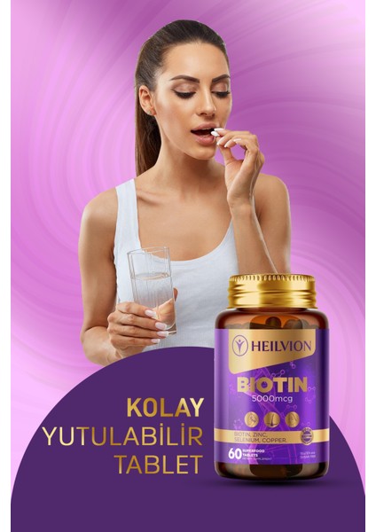 Biotin 5.000 Mcg - Biotin, Çinko, Selenyum, Bakır Içeren Saç ve Tırnak Vitamini fırsatları