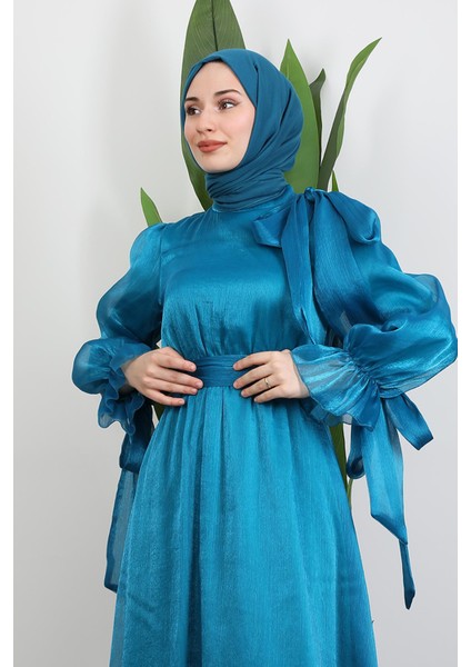 Mişa Tesettür Elbise Petrol indirimleri