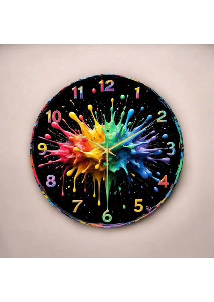 Renkli Baskı Desenli Sayılı Hediyelik Ahşap Sessiz Tablo Duvar Saati fiyatları