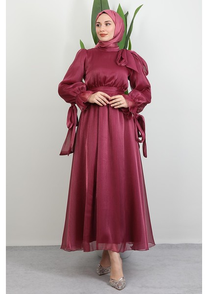 Mişa Tesettür Elbise Fuşya